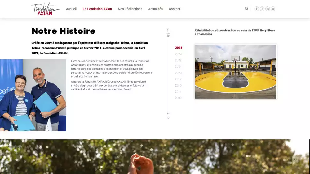 Fondation Axian Website - Fondation Axian project preview
