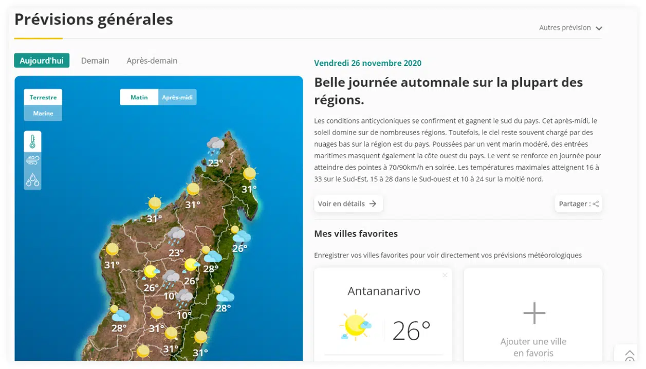 Météo Madagascar Portal & App - Météo Madagascar project preview